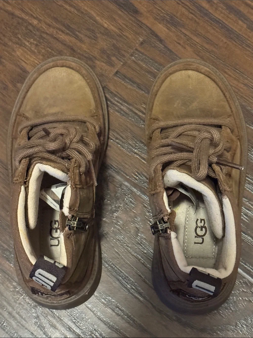 UGG Kids Brown Ankle Boots, w/ Side Zip